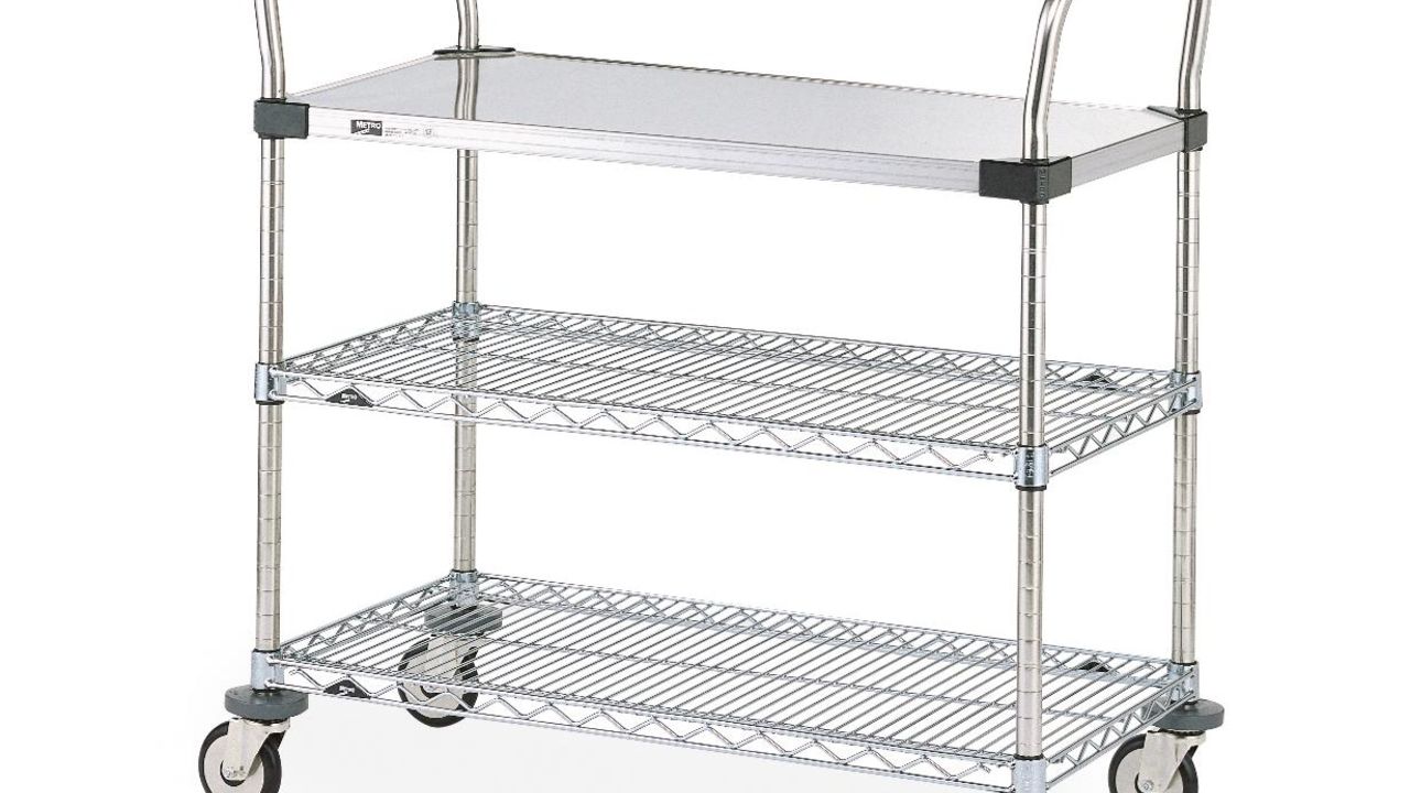 JSMY Lab Serving Cart,Stainless Steel Rolling Cart,Catering Medical Dental Lab Equipment,330 lbs Loading Capacity